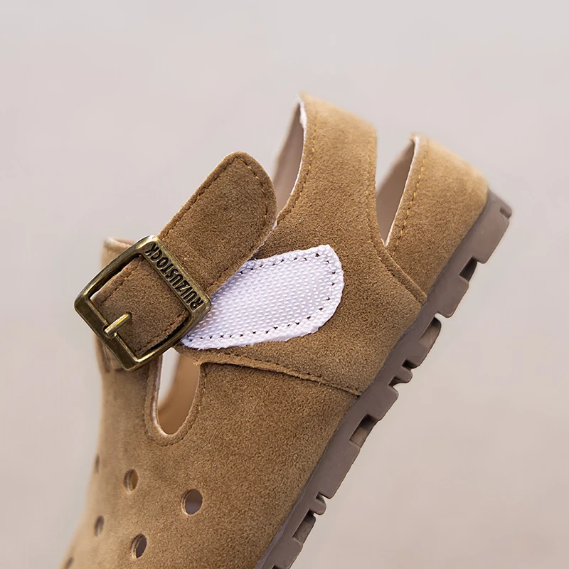 Leather Ankle Sandals for Kids Summer Beach Wear