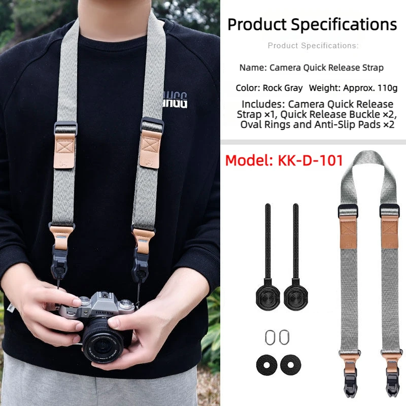 퀵 릴리스 조절 가능한 소프트 카메라 숄더 넥 스트랩 (후지, 캐논, 니콘 XT4, XT5, XT20, X100V DSLR 미러리스 카메라용)