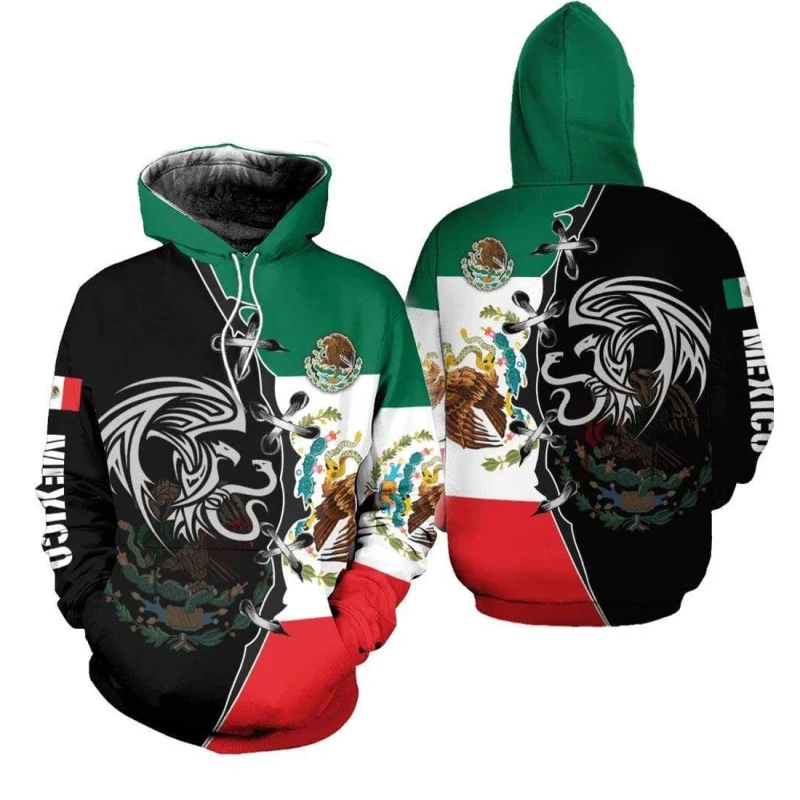 thumbnail image 1 of Sudadera con capucha con la bandera de México para hombre, sudadera con estampado 3D, sudadera con gráficos casuales, sudadera con capucha de gran tamaño para primavera y otoño, ropa de calle, 1 of 4