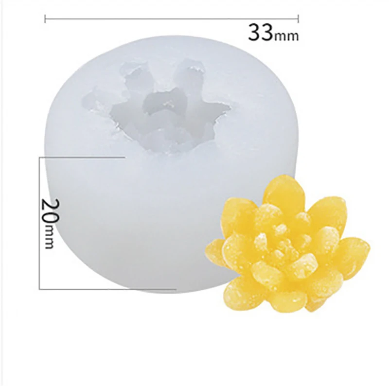 3D Silicone Candle Mold Cactus Scented Candle Forms Simulation Succulent Plant Flower Soap Aromatherapy Candle Making Mold Craft