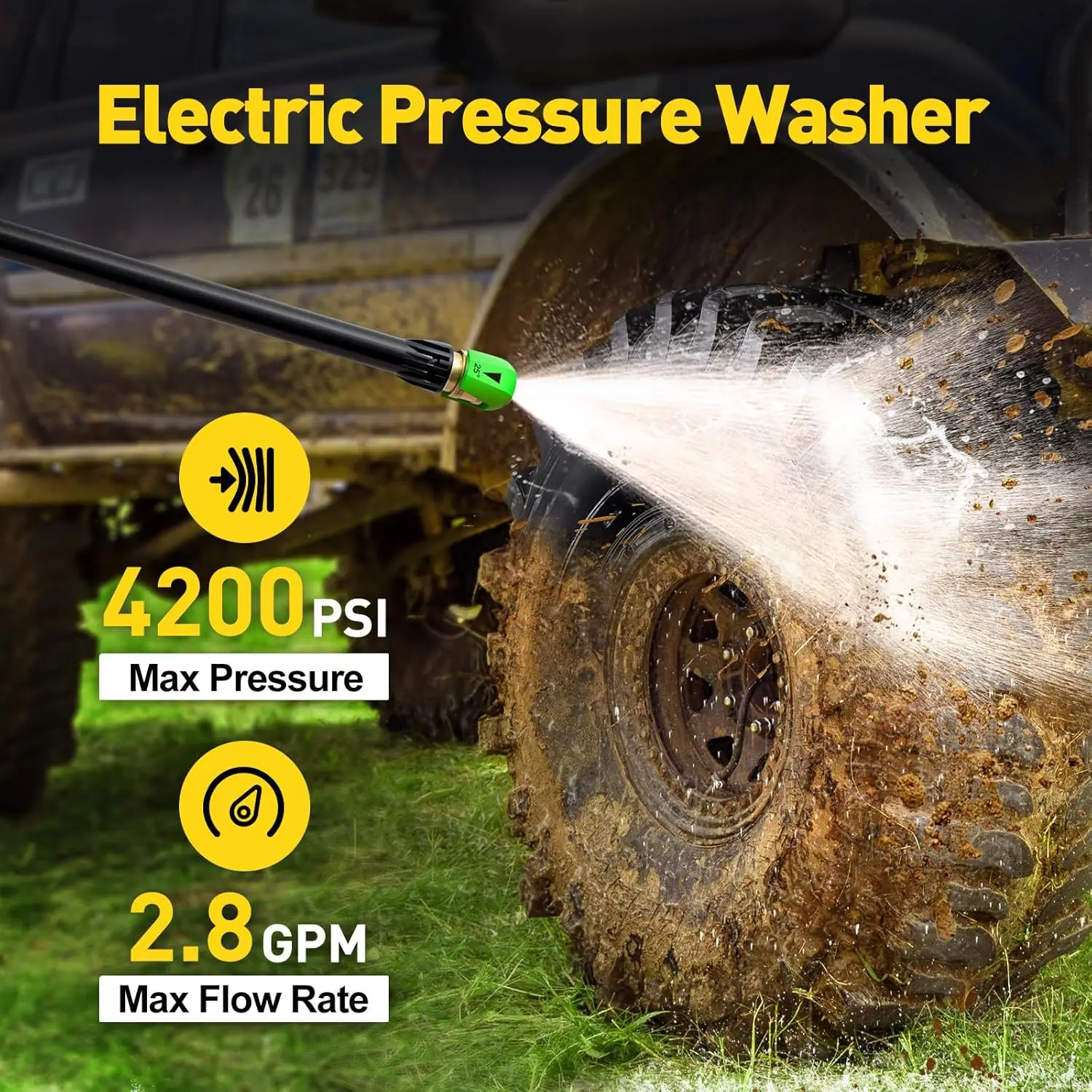 Certified Electric Pressure Washer Power Washer Foam Cannon 3 Different Pressure Nozzles For Cleaning Patios Cars