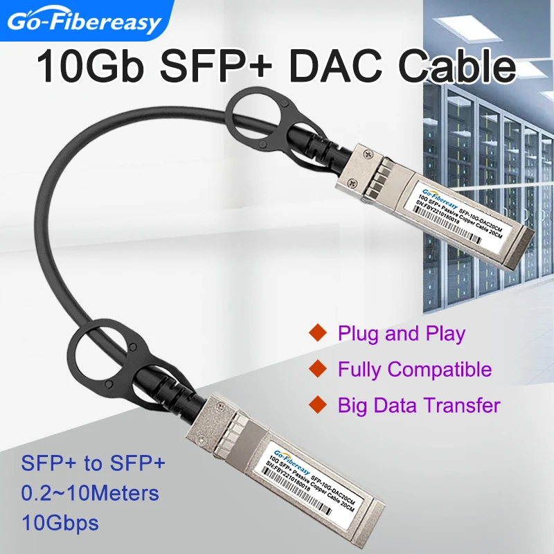 Compatible HP J9282C/Aruba 1Gb or 10Gb SFP DAC Cable 0.2M~10M Passive Direct Attach Copper Twinax Cable Ethernet Fiber Equipment