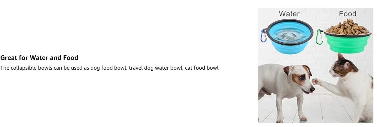 Title 3, Dog Bowl Pet Collapsible Bowls Travel Dog Cat W...