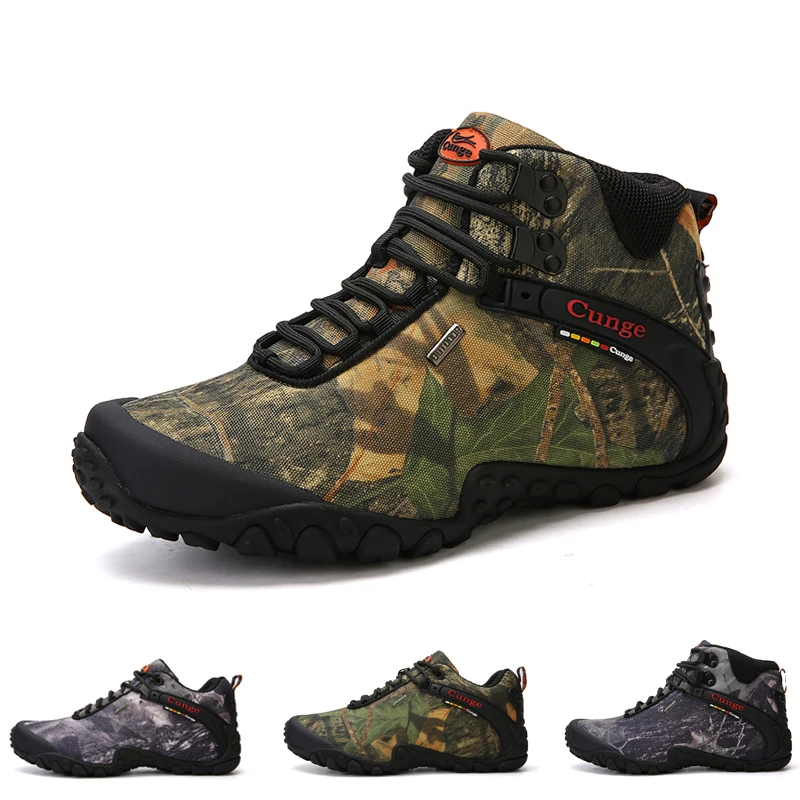 

Camouflage Hiking Shoes Men Anti Slip Hiking Boots Man Army Green Mountain Climbing Shoes Ankle Boots for Men Large Size 39-46