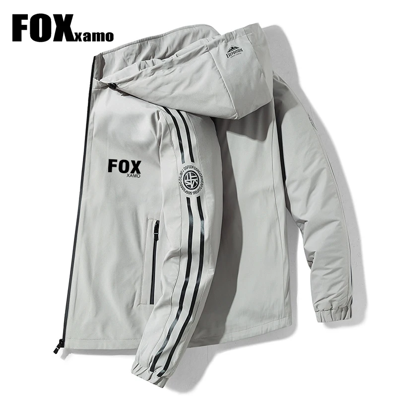 Foxxamo 남성용 사이클링 방풍 재킷, 솔리드 캐주얼, 야외 스포츠, 얇은 코트, 스트리트웨어, 플러스 사이즈 5XL, 가을 패션
