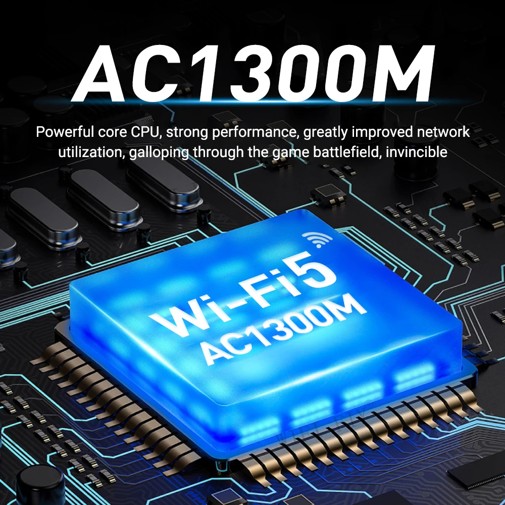 WALRAM AC1300 WiFi 5 무선 어댑터 USB3.0 WiFi 2.4Ghz/5.8GHZ 네트워크 카드 듀얼 밴드 RTL8812BU PC 노트북 Windows10/11용