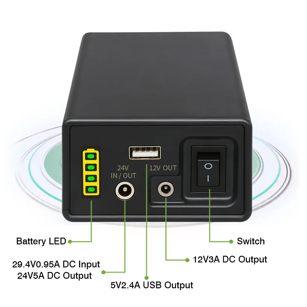 휴대용 배터리 충전기 12V 24V 5V 파워 뱅크 배터리 공급 핫 세일 44800mAh 폰 USB DC 배터리 360 포토 부스용