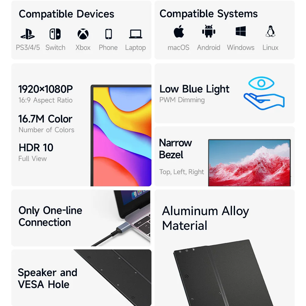̹ Ʈ  IPS ÷ ޴ , HDR ÷  ÷ ܺ , Ʈ PC ޴  Mac, 15.6 ġ FHD 1080P