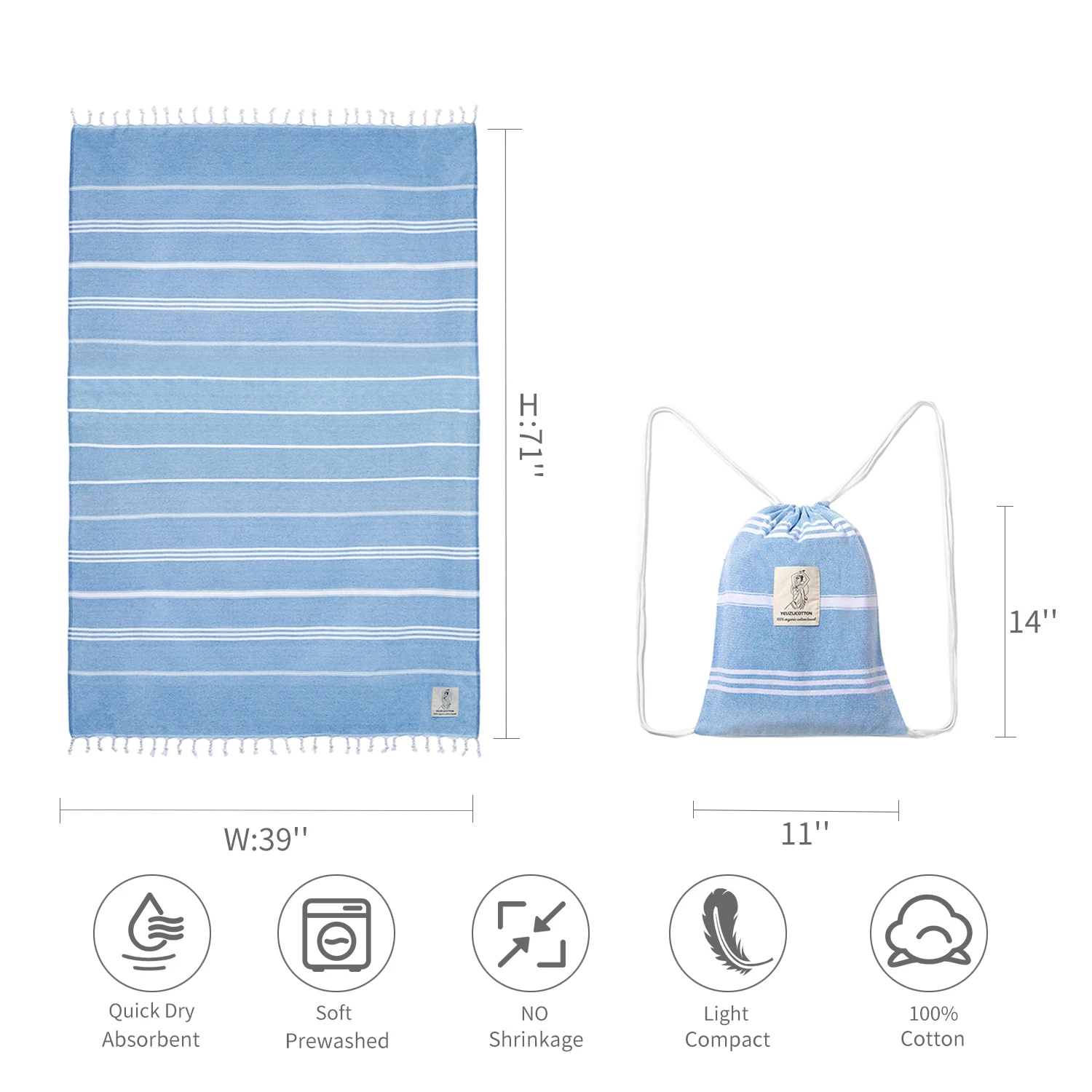 YEUZLICOTTON 100x180cm Color Beach Twoel 100% Cotton Tassel Women Home Wearable Fast Dry Gym Yoga Bathrobe Bath Large Twoel Gift 4