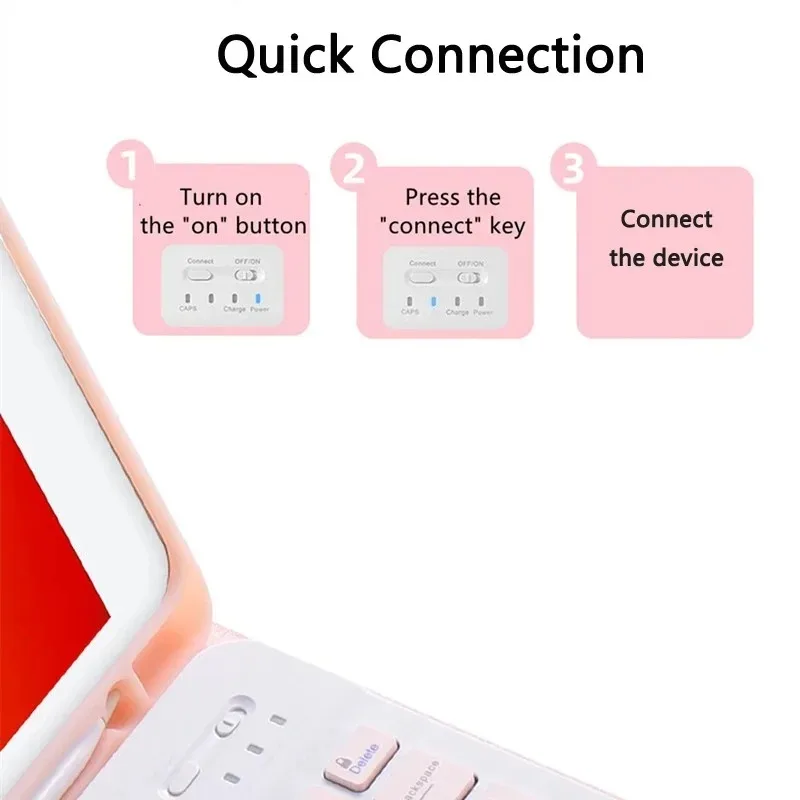 iPad Mini Case with Detachable Bluetooth Keyboard and PU Silicone Cover