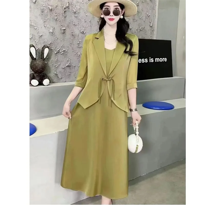 

Summer 2023 New Female Korean High-end Suit With Meat Cover Slim And Fashionable And The Two-piece Suit Skirt With Age Reduction