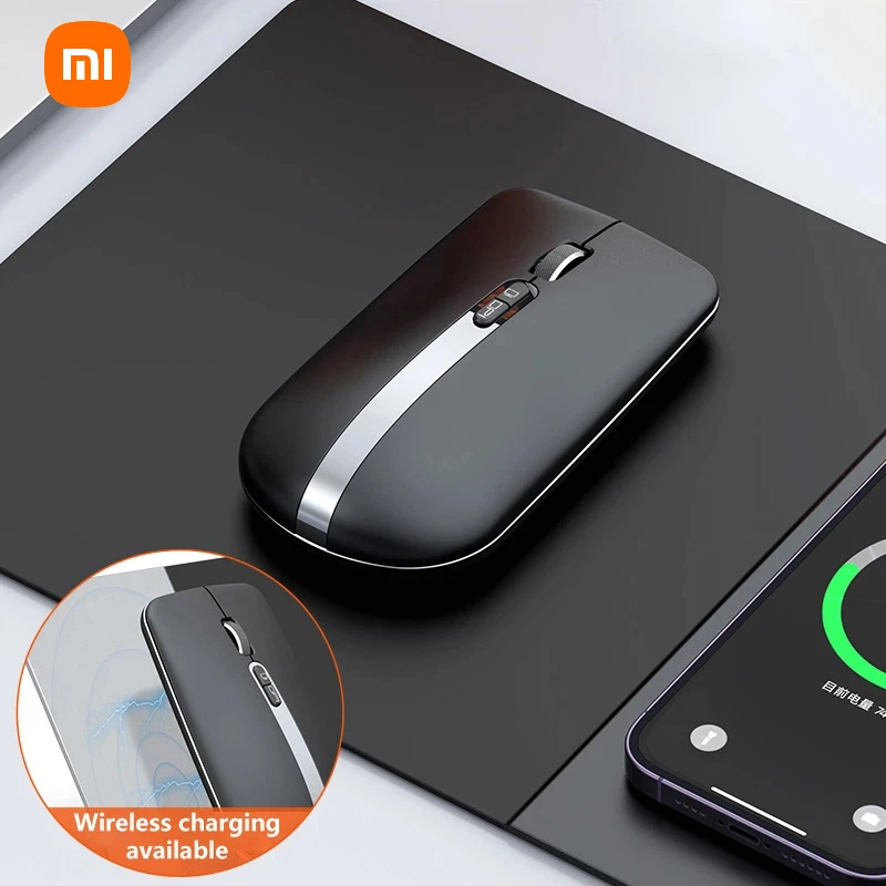 Xiaomi mouse de carregamento sem fio 2.4g modo duplo bluetooth silencioso mouse receptor usb um clique retorno desktop mouse óptico