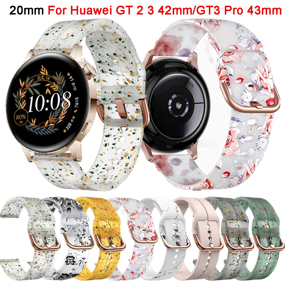 

Ремешок силиконовый для смарт-часов Huawei Watch GT3 GT 3 2 Pro GT2, сменный Браслет для наручных часов, аксессуары для часов, 20 мм 42 мм 43 мм