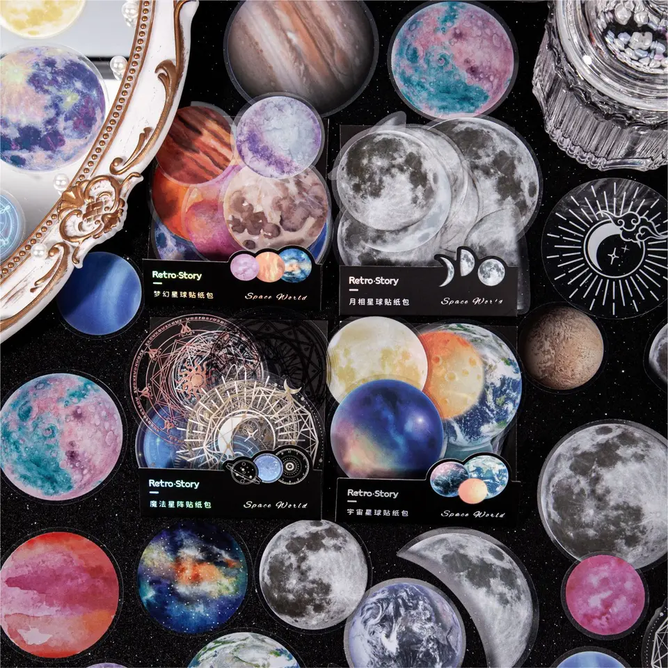 192Pcs Celestial Stickers Vintage Stickers For Scrapbooking Planet Moon  Space Astronomy Stickers Journaling Supplies - AliExpress