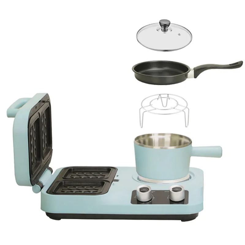 3-in-1 Multifunctional Breakfast Sandwich Maker Electric Toaster Oven for Coffee Sandwiches Cake US for Household Outdoor Use