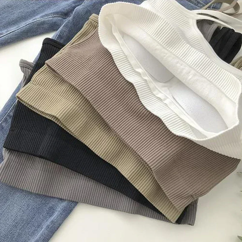 Tops for Womens Crop Top Woman Solid Color Tank Top Oblique Shoulder Sleeveless Camis Tank Tops for Women Ladies Slim Vest