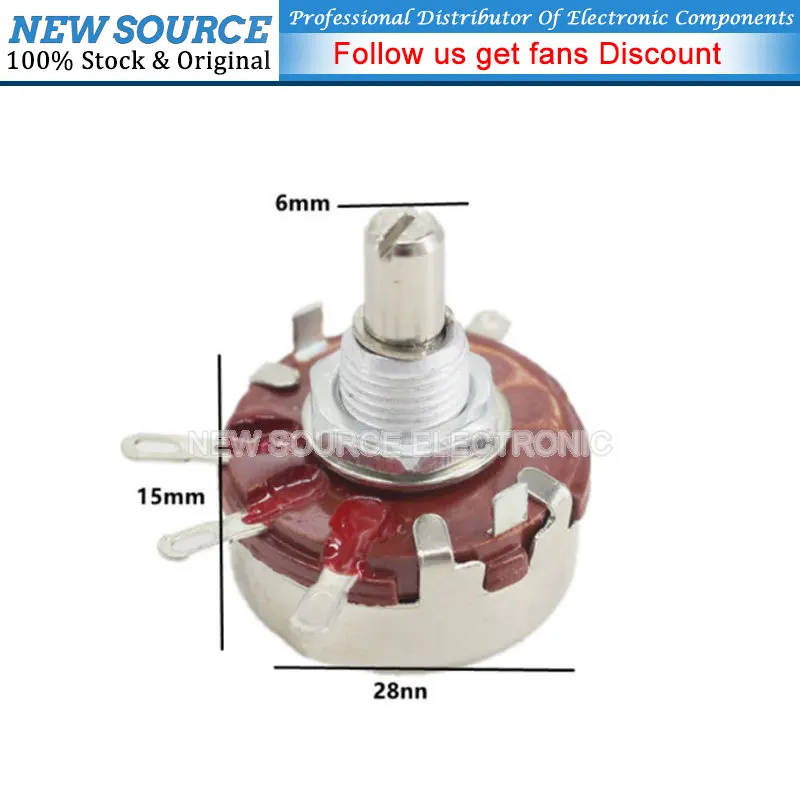 Potentiometer Kit 1 Set = 3PCS WTH118 DIY Kit Parts 2W 1A Potentiometer 1K 2.2K 4.7K 10K 22K 47K 100K 470K 1M MF-A03 + WHT118 + 0-100