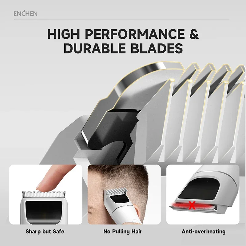 ENCHEN Hair Clipper 2, Cordless Electric Hair Trimmers For Men Adults Kids Rechargeable Professional Barber Hair Cutting Machine