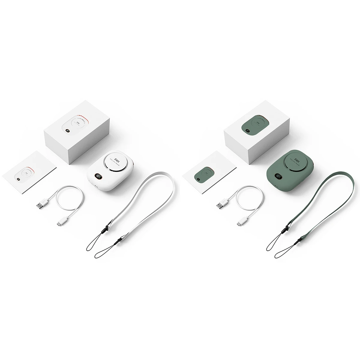 

Portable Mini Neck Fan 2000mAh USB Rechargeable Neckband Fans with 3 Speed Wearable Hands Free Bladeless Neck Fan with Lanyard
