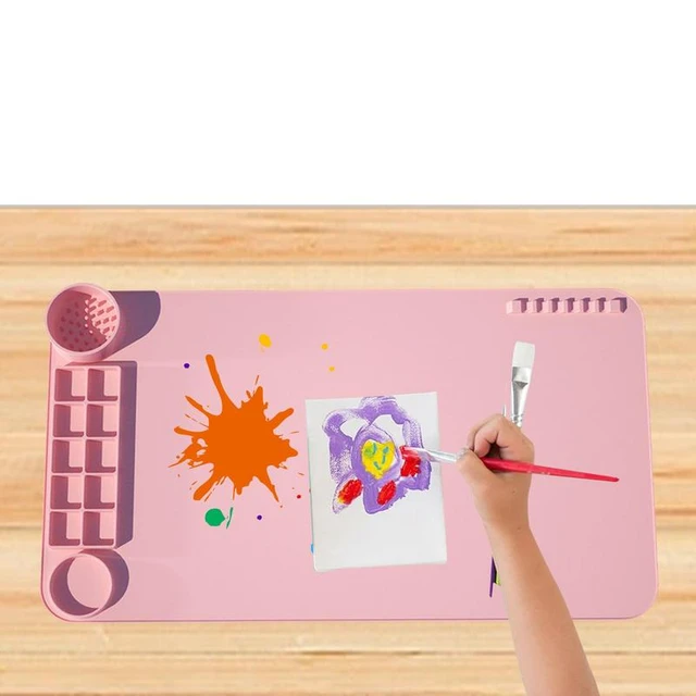 Tapis de peinture en Silicone pour enfants, planche de Graffiti pliable et  antiadhésif avec rainure, outil d'artisanat pour aquarelle et estampage -  AliExpress