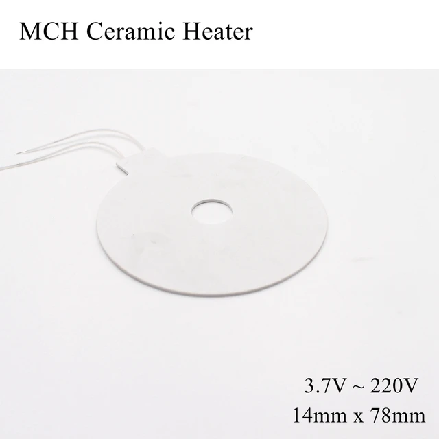 동심원 12mm x 32mm 5V 12V 24V MCH 고온 세라믹 히터, 원형 알루미나 전기 발열체 HTCC 금속