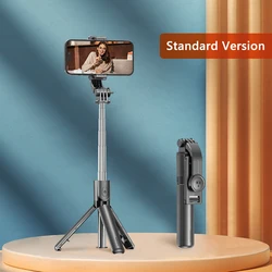 Selfie Stick Tripod with Detachable Bluetooth Remote, 360° Rotation, Extendable Pole, and Fill Light - With Storage Bag (Selfie Stick Tripod)