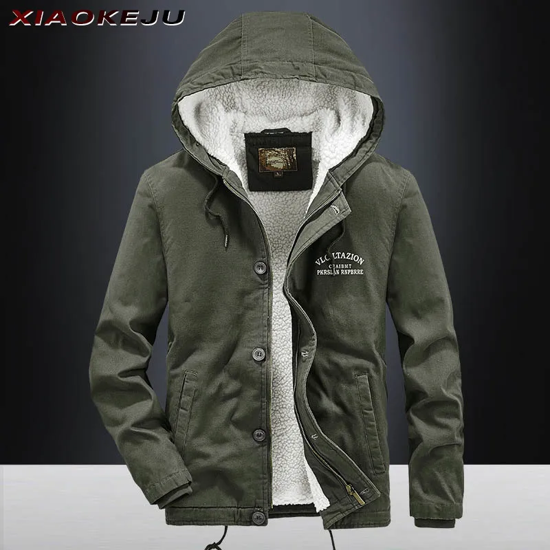 Parkas Outerwear Motorcycle Jacket Men Coat Clothes Men's Clothing Cold Jackets Man Fashion Male Plus Size Winter Mens Military