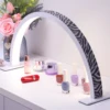 Half Moon nail lamp, Half moon nail table lamp, Nail technology with arch lamp, nail lamp shine, bright light, zebra print 1
