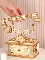 Creative Retro Telephone 3D Wooden Puzzle for Adults Tabletop Decoration and Gift for Christmas/Birthday 2
