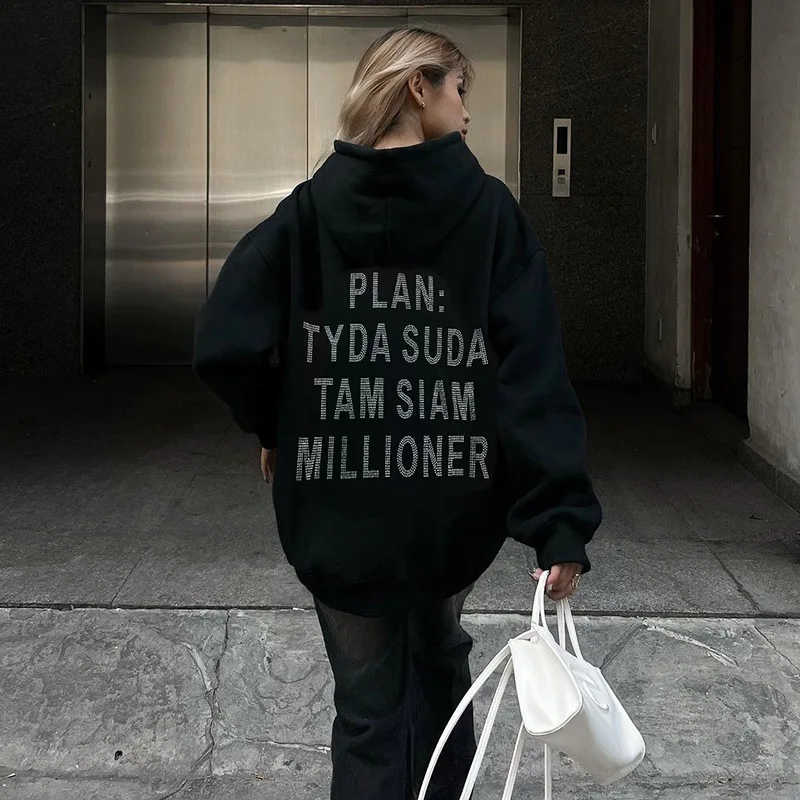 CGC Casual Oversized y2k Hoodie Women Korean Fashion Letter Print Sweatshirts Long Sleeve Pullover Aesthetic Clothing Streetwear