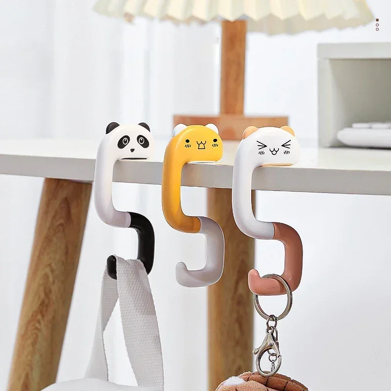 Cute Cartoon Bag Hooks Portable Bag Hanger Table Side Hooks Handbag Holder Travel Bag Storage Holder Desk Organizers Office cute morandi bag hanger heavy duty table purse bag hooks travel handbag kawaii table side bag hanger office desk organizers