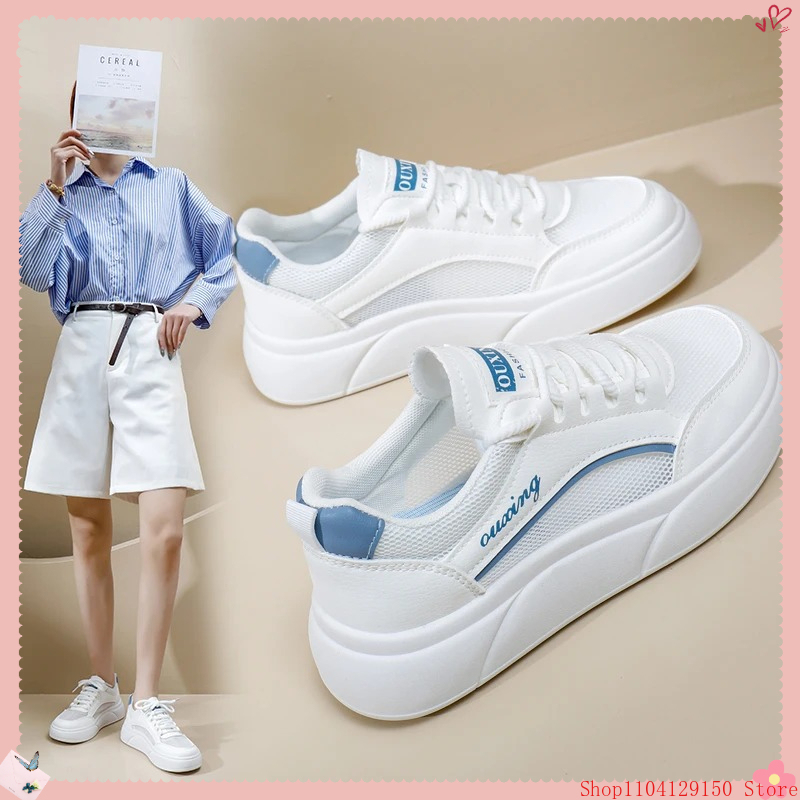 Summer New! Korean Version Breathable Hollow Mesh Shoes - Thick - Soled Sports Casual Board & Small White Shoes Styles