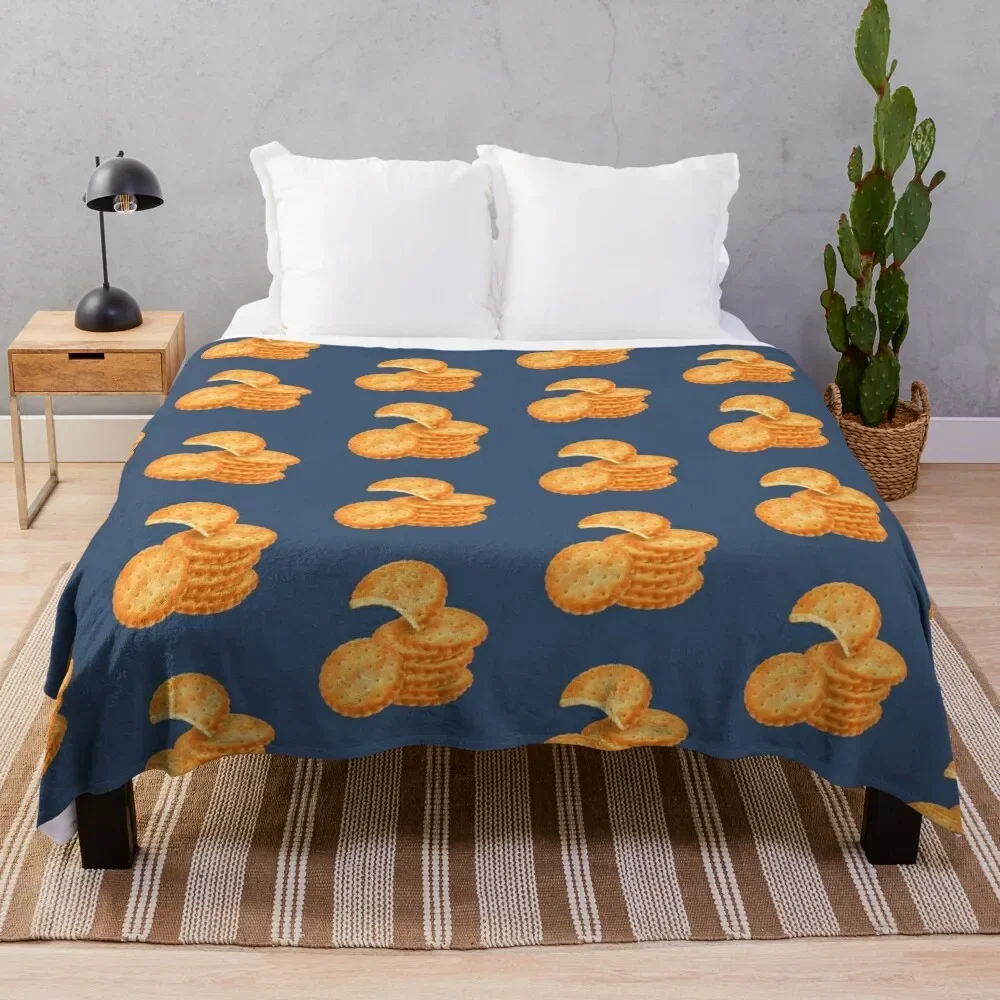 

Stack of Round Crackers Throw Blanket Soft Thermals For Travel Designers Blankets