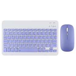 Wireless Bluetooth Keyboard and Mouse for Tablets and Smartphones (Purple with mouse)