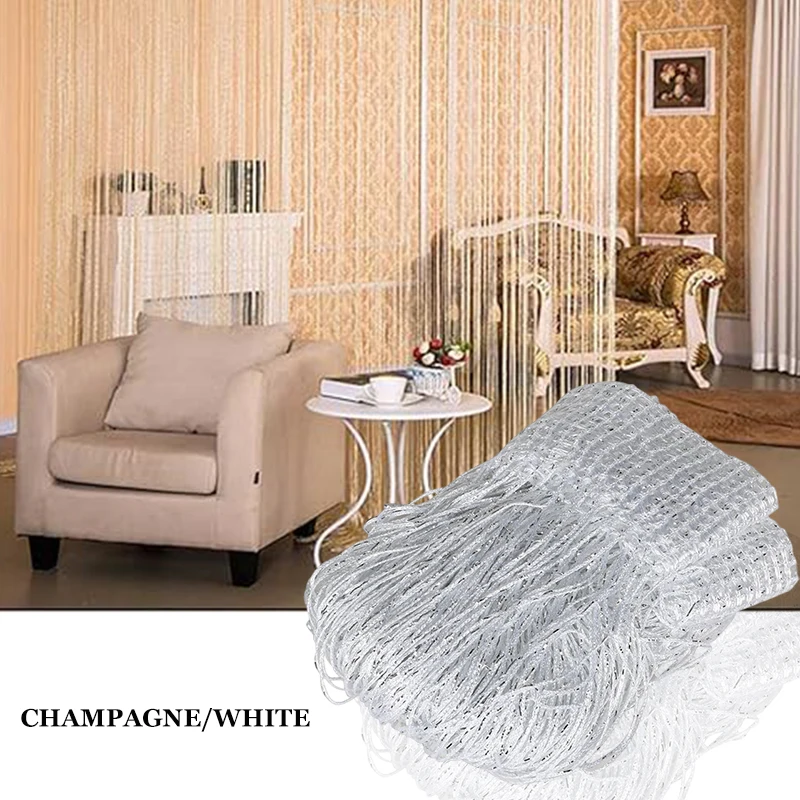 Flash Wire Curtain Door Curtain Hanging Living Room Partition Decoration 1*2m