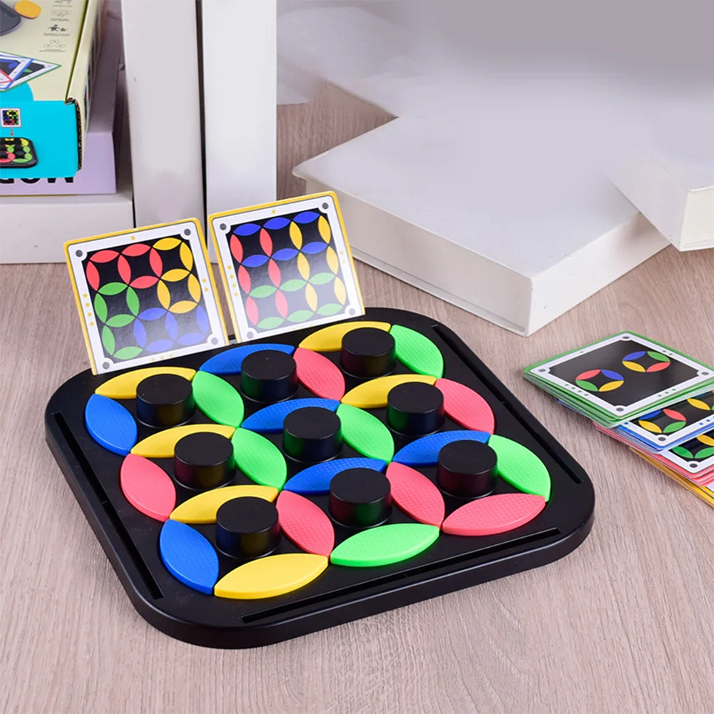 Kids Rotating Puzzle Logical Thinking Brain Teasers Board Game for Kids Age 4 5 6 7 8 Fun Intelligence Toys Tangram Table Games