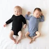 2025 Newborn Unisex Clothes Custom Bamboo Fiber Long Sleeve Baby Romper Infant Pajamas Boy Girl Jumpsuit Costume Body Suit 2