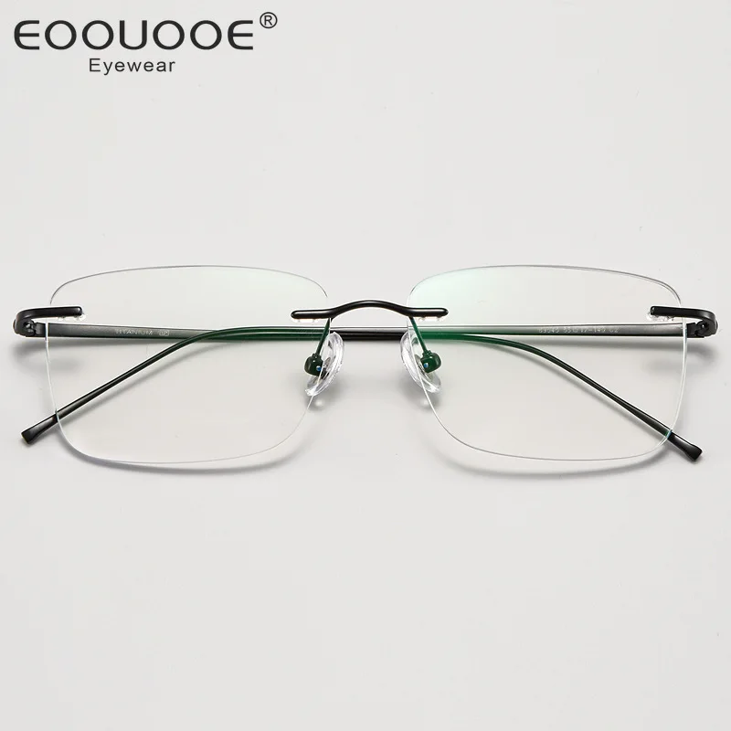 

Ultralight Titanium Eyewear Men's Frameless Glasses Frame Myopia Hyperopia Progressive Optical Prescription Filter Blue Light