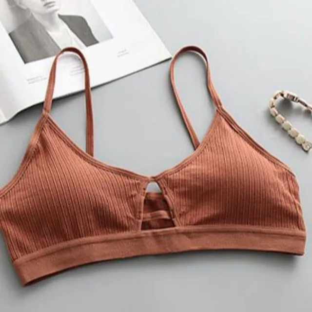 Soutien-gorge ajouré pour femme, sous-vêtements sans armatures, fitness, crop top, soutien-gorge doux, sous-vêtements sans couture