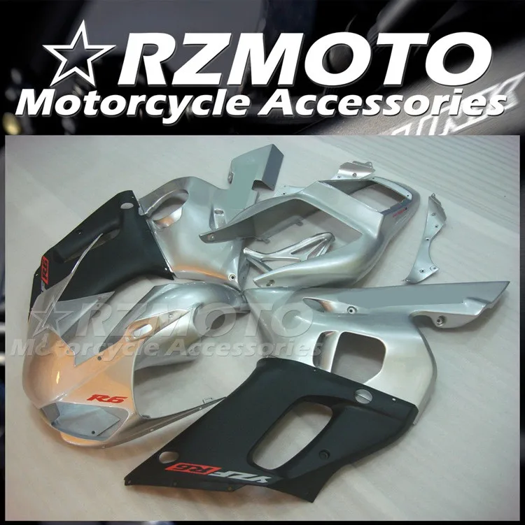 

Комплект обтекателей для мотоцикла из АБС-пластика, 4 подарка, подходит для YAMAHA YZF- R6 1998 1999 2000 2001 2002 98 99 00 01 02, кузов серебристый