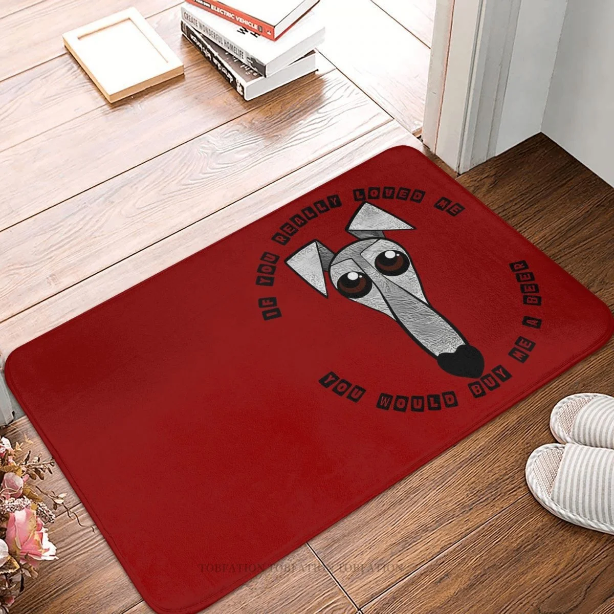 

Напольный коврик Greyhound Ears для собак, не скользит, если вы мне действительно понравились, купите меня, пивной коврик для спальни, уличный ковер, комнатный декоративный узор