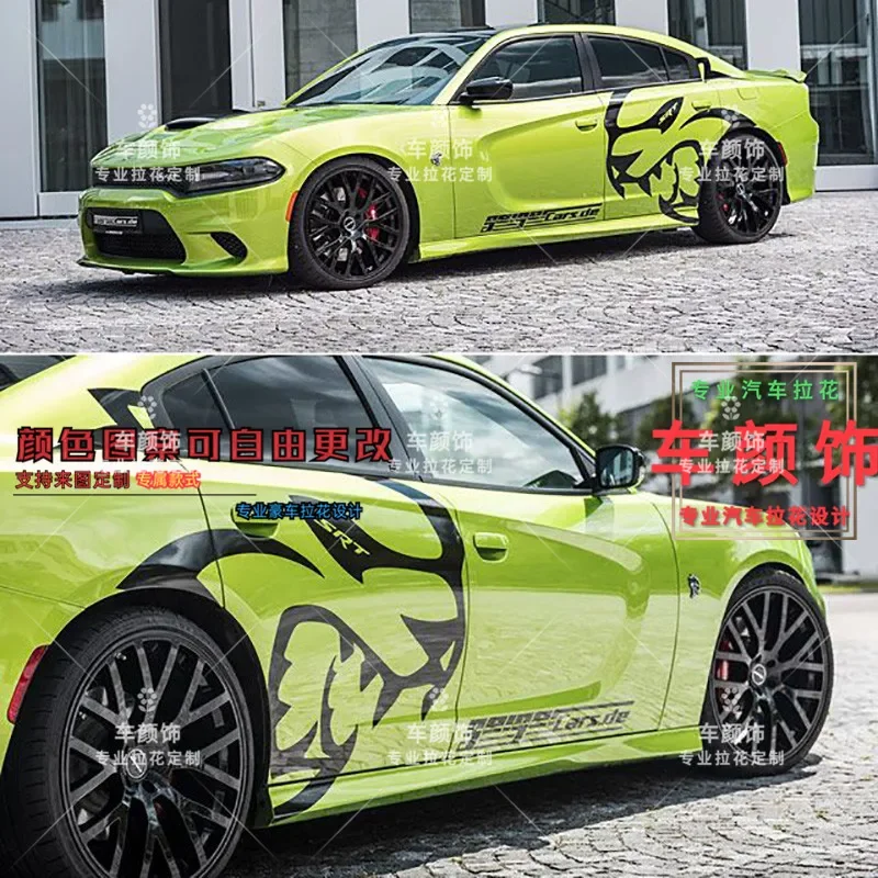 

Наклейки на автомобиль на заказ для Dodge Challenger Hellcat SRT модификация Кузова виниловая модная наклейка на гоночный автомобиль пленка