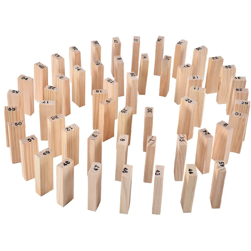 54PCS Wooden Stack High Game Blocks Toy Classic Balance Brain Game Toy Intelligence Educational toys For Kids Children Boy Gift - 2