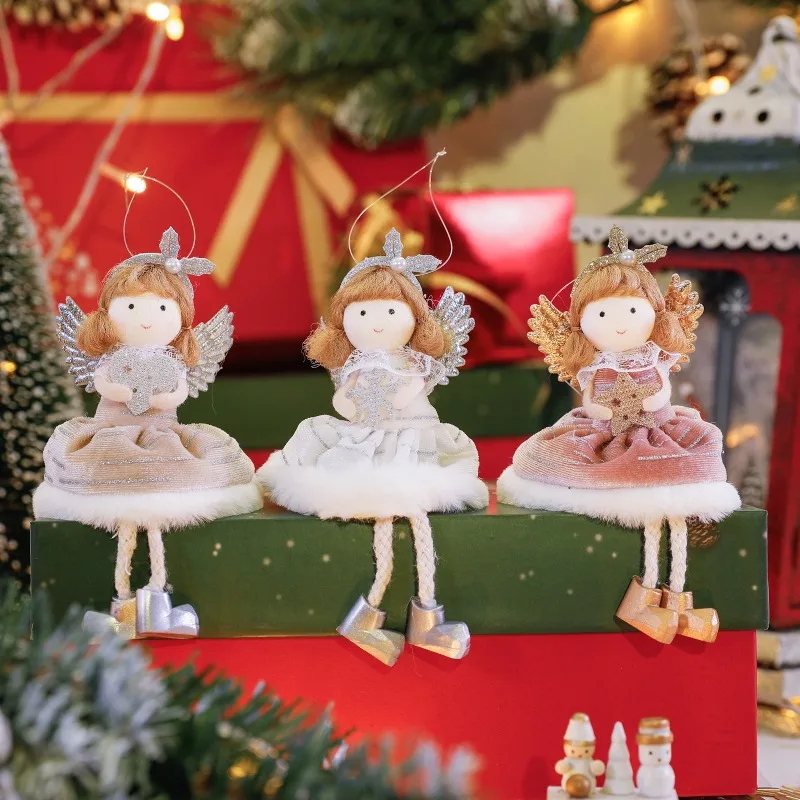 Christmas Decorations Christmas Ornaments Red Angel Girl Doll Christmas Tree Decorations New Year Noel Pendant Xmas Gifts Navidad Party Supplies