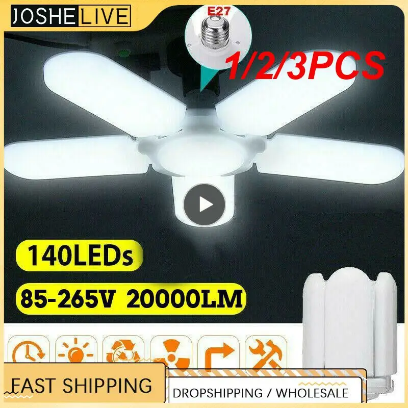 

1/2/3PCS 20000LM 5+1 Blades Deformable LED Ceiling Garage Light Adjustable Shop Ceiling Lamp For Shop Warehouse Workshop