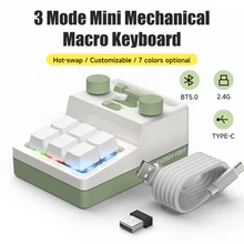 기계식 Hotswap Macropad 매크로 사용자 정의 3 키 손잡이 미니 USB RGB 키보드 프로그래밍 복사 붙여 넣기 버튼 Photoshop 게임 키패드
