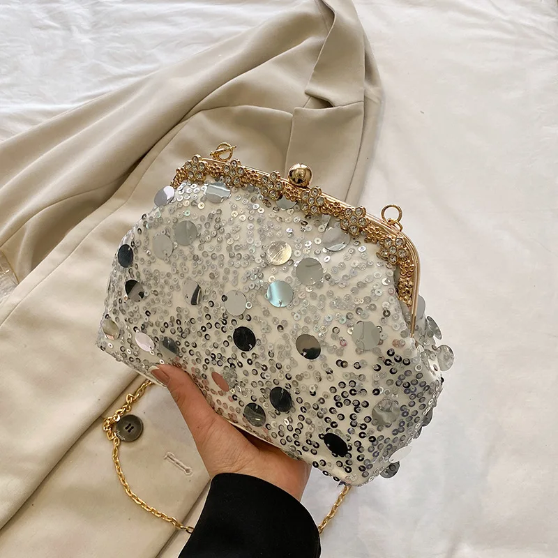 

Роскошные женские вечерние сумки, роскошный клатч со стразами, Женская блестящая женская золотистая черная сумка на плечо с цепочкой, сумки, клатч