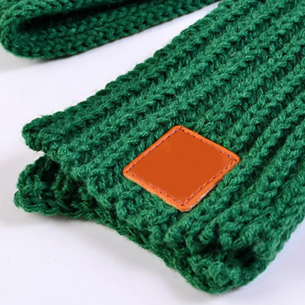 Autumn Winter Kids Scarf Solid Color Stretch Knitted