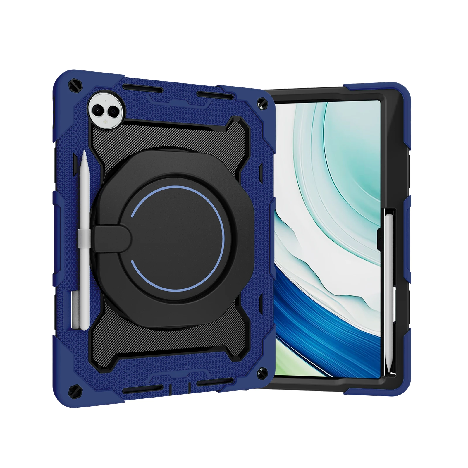 Enhanced Armor Tablet Case with 360° Rotating Stand, Pen Slot & Handle Grip
