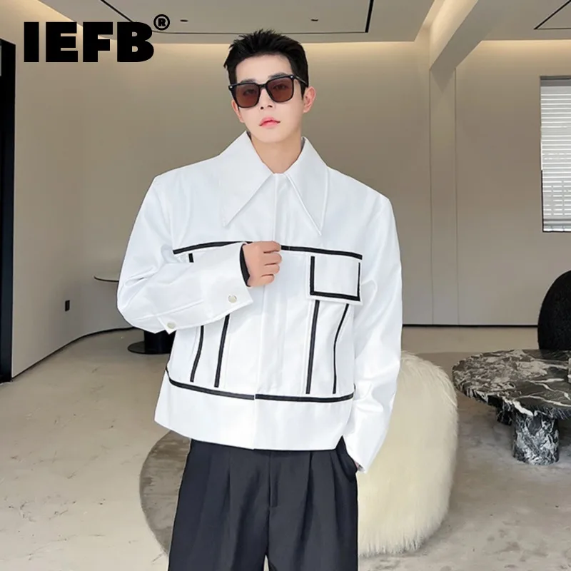 

IEFB Fashion Men's Jackets Trend Korean Style Luxury Outerwear Autumn Winter Niche Design Versatile Short Coat 2023 New 9C3375